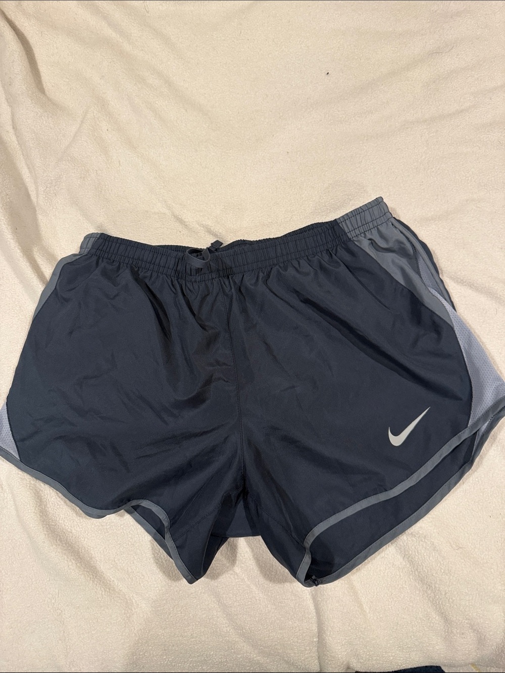 Nike Navy Running Shorts with Light Gray Accents